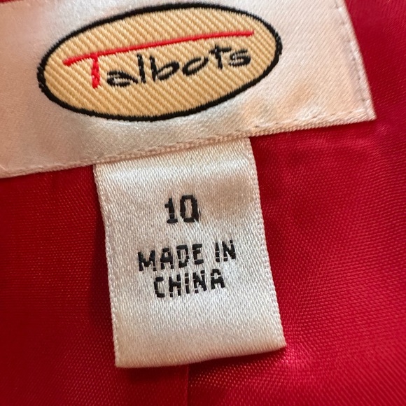 Talbots Red Women's Blazer with Black Buttons - Picture 4 of 8